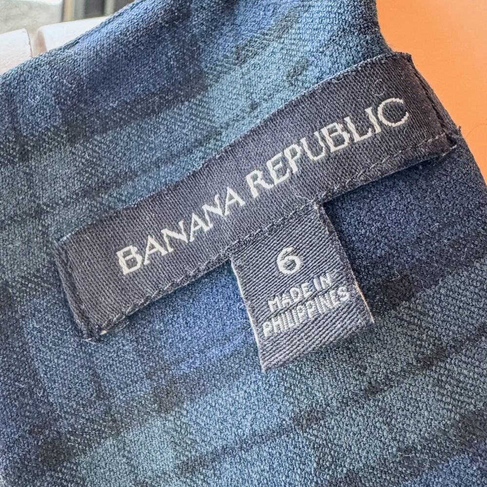 Banana Republic, Tartan Plaid Sleeveless Sheath Dress, Navy and Green, Women's 6 - Picture 9 of 13